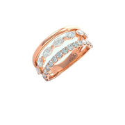 ETHO MARIA 18K Rose Rose Gold Diamond Mixed-Band Ring